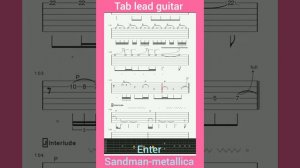 Tab lead guitar song Enter Sandman Metallica