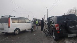 ДТП на Коммунальном мосту в Бийске (Будни, 18.01.21г., Бийское телевидение)