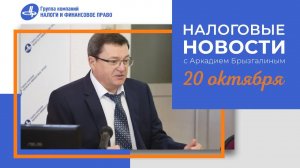 Налоговые новости от Аркадия Брызгалина 20 октября 2022 г