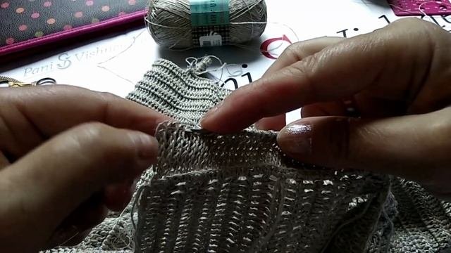 Двухцветная планка и воротник в рубашке поло. #тунисскоевязание    #crochettunecino #tunisiancroche