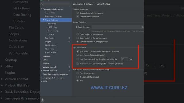 PyСharm AutoSave Settings - Настройки автосохранения в PyCharm / it-guru.kz