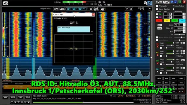 17.08.2021 16:51UTC, [Es], Hitradio Ö3, Австрия, 88.5МГц, 2030км