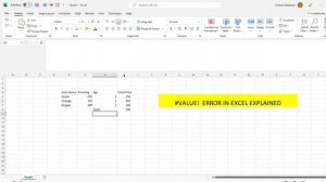 #VALUE! error in Excel | How To Resolve It? | Tamil