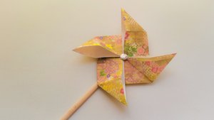 Оригами вертушка | Вертушка из бумаги