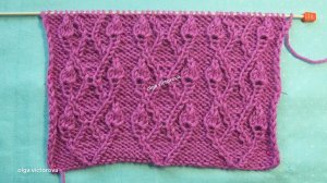 РЕЛЬЕФНЫЙ УЗОР ВЕТОЧКИ С ЛИСТОЧКАМИ 118 Вязание Узоры спицами