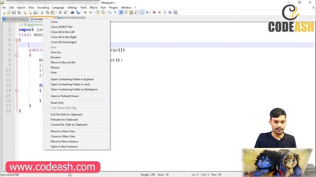 What is annotation in java | Java annotation in Hindi | Annotation with example | Codeash