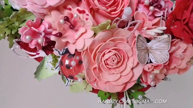Heart Decor  Scrapbooking  Foamiran Flowers  Handmade