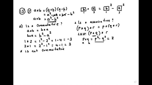 Binary Operations MAT1120 Sheet 1 Q15