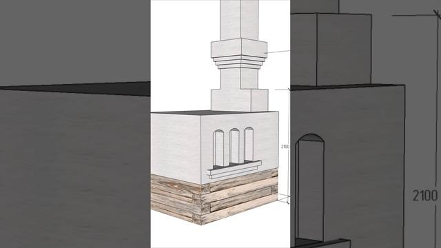 Русская печь XIX века #sketchup #печь #stove #русскаяпечь #печьсвоимируками