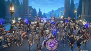 Бой Навии и Клоринды против жандарматонов катсцена из Genshin Impact | Катсцены в Геншин Импакт