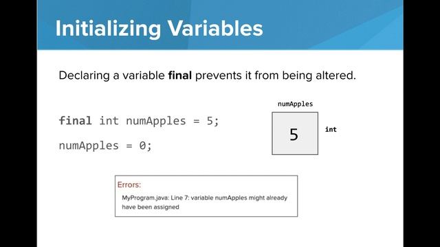 AP Java Variables смотреть онлайн