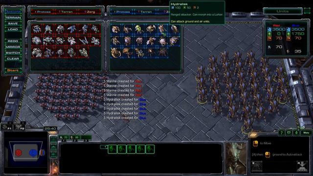 StarCraft 2: Unit Tester - 100 Marines VS 40 Hydralisks!!