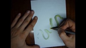 Уроки рисования.  Как нарисовать змею в тетраде.