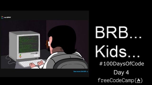 Day 4 - #100DaysOfCode I'm learning to code at FreeCodeCamp.org.