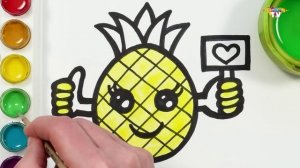 Давайте узнаем, как нарисовать ананас - Советы по рисованию, раскраске для малышей