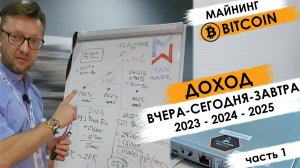 Часть 1. #Майнинг #Bitcoin. Доход 2024. Прогноз на 2025 год. #MAXMINER #asics #antminer #s21 #s19