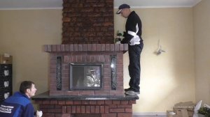 116. Покрываем лаком камин, ДО и ПОСЛЕ,ручная формовка, кирпич слива. Пинск.