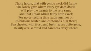 Shakespeare's Sonnets - Sonnet 5: Those hours, that with gentle work did frame