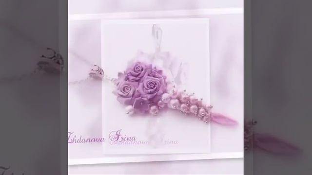 Серьги-гроздья и подвеска "Таусинные розы"