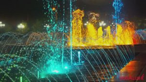 Цветодинамический фонтан напротив Мечети в Кызылорде 4K