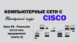 Компьютерные сети с CISCO - УРОК 55 из 250 - Реальная L2-L3 сеть предприятия (часть 2)