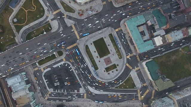 Аэросъемка площади Тверская Застава. Белорусский вокзал (Москва) смотреть онлайн