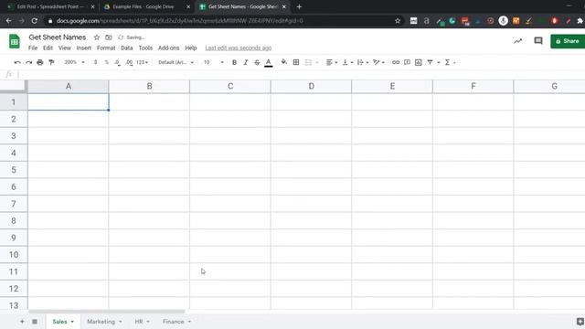 Get Sheet Names in Google Sheets (Current Sheet and ALL Sheets)