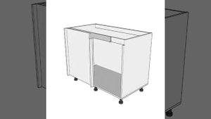 Кухонный шкаф угловой с распашными фасадами и профилем гола для проектирования в программе SketchUp