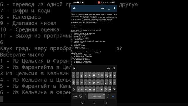 Проверяю свою программу на Python смотреть онлайн