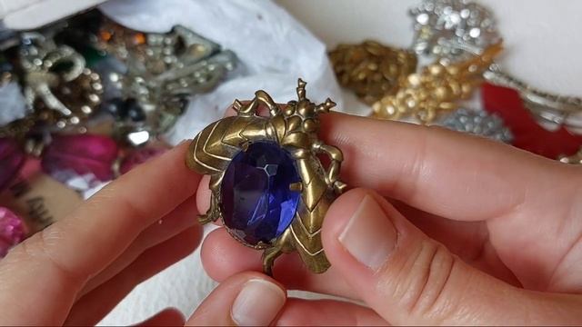 Распаковка посылки с винтажным ломом! Ура! Винтажные старинные украшения из Америки. Часть 1.