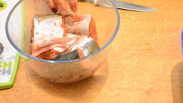 Рыба запеченная в духовке с овощами.