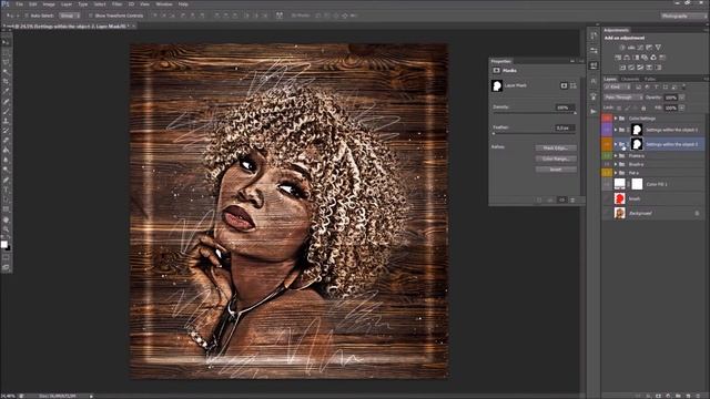 Drawing on Wood Photoshop Action Tutorial смотреть онлайн