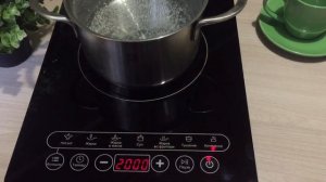 Закипание воды. Электрическая индукционная плитка DEXP INS-2000