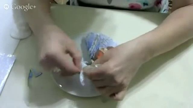 Декупаж на тарелке. смотреть онлайн