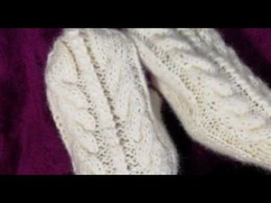 Варежки для ленивых на двух спицах из альпаки