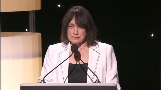 Comedy writer Merrill Markoe accepts the 2020 Paddy Chayefsky Laurel Award for TV