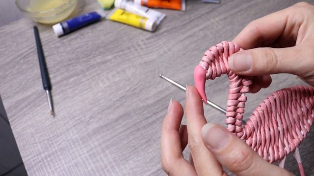 Плетеный Фламинго | Мастер Класс | Плетеная Птица | Плетение из бумажной лозы смотреть онлайн