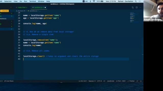Modern Javascript - Local Storage - Lecture 15