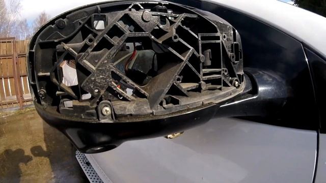 Разбираем правое зеркало Nissan murano z51,замена камеры. смотреть онлайн