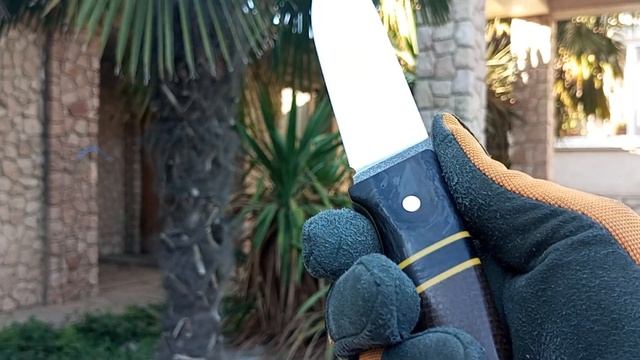 Нож ручной работы, шкурник (ПРОДАН) -  CPR,  карбон, микарта смотреть онлайн