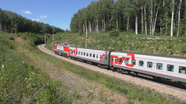 ЭП2К-256 с пассажирским поездом Нижневартовск — Москва смотреть онлайн