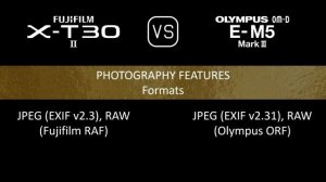 Fujifilm X-T30 II vs. Olympus OM-D E-M5 Mark III: A Comparison of Specifications