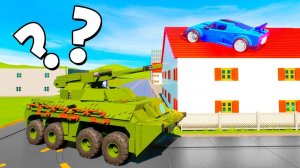 ГДЕ ЖЕ ОН? МАСТЕРСКИ СПРЯТАЛСЯ ОТ ОПАСНОГО ТАНКА! ЛЕГО ПАТРУЛЬ НА ТАНКЕ В БРИК РИГС (Brick Rigs)