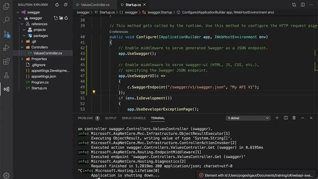 c# webapi  documentation with swagger