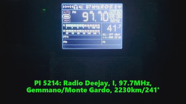 23.06.2024 19:08UTC, [Es], Radio Deejay, Италия, 97.7МГц, 2230км