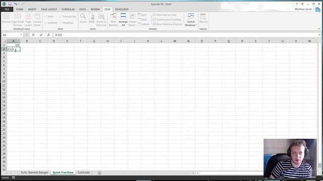 Weekly Excel Hacks - Episode 06 - Auto Named Ranges/Quick Fractions/Ignore Hidden Cells