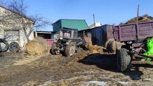 тяжка погрузка навоза т-40 ам