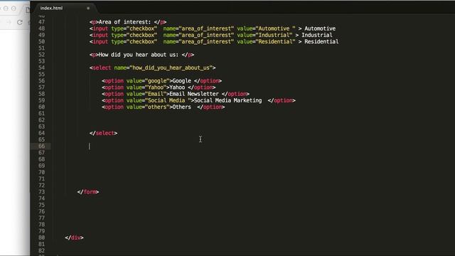 10 - Learn HTML/CSS - Form input textarea, select and submit button