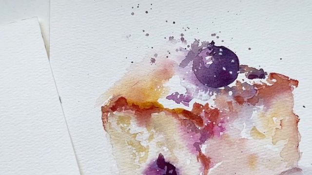 Две картины на кухню акварелью Смородиновый кекс смотреть онлайн