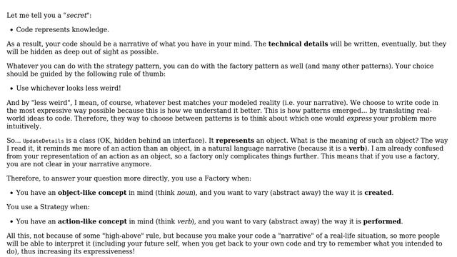 Software Engineering: Strategy vs Factory design pattern (5 Solutions!!)